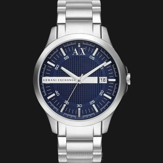Armani Exchange Hampton AX2132 Men's Chronograph – Blue Dial with Silver Stainless Steel Bracelet