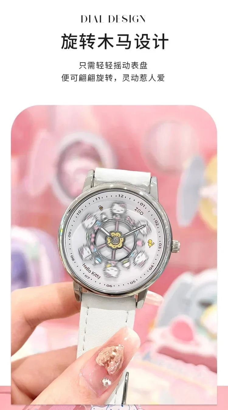 ZGO X Sanrio Watch Clock Fashion Quartz Watch Rotate The Dial