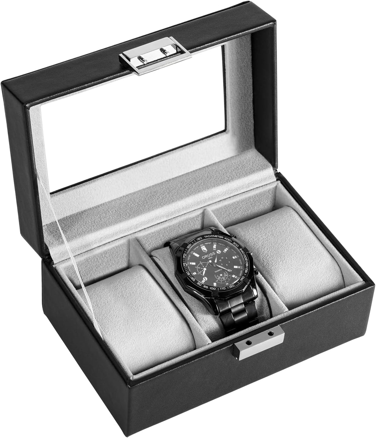 Watch Box with Glass Lid, 3-18 Slots PU Leather Watch Storage Organizer & Display Case | ProCase