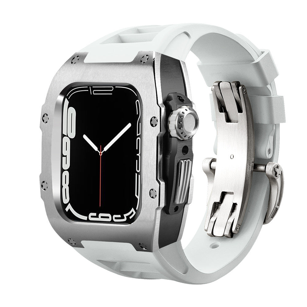 RM Series Fluororubber Band Stainless Steel Case Retrofit Kit For Apple Watch