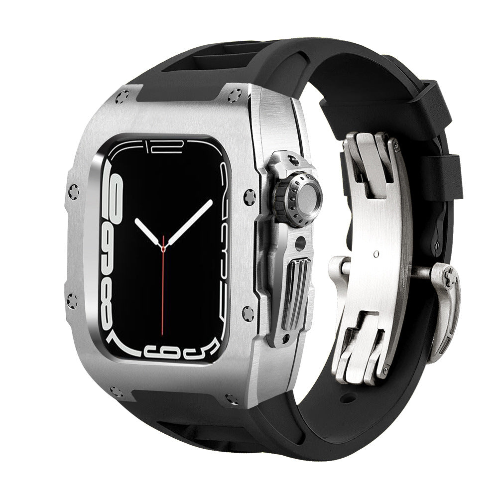 RM Series Fluororubber Band Stainless Steel Case Retrofit Kit For Apple Watch