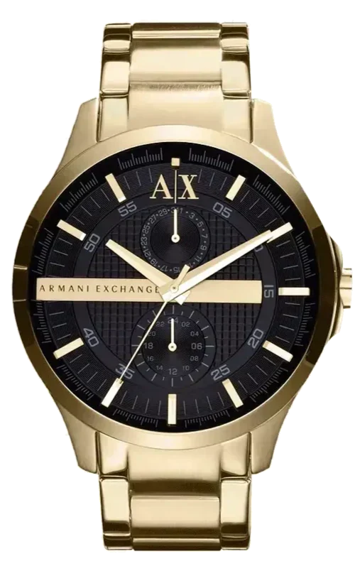 Armani Exchange Hampton AX2122 Men's Chronograph Watch – Black Dial with Gold Stainless Steel Strap