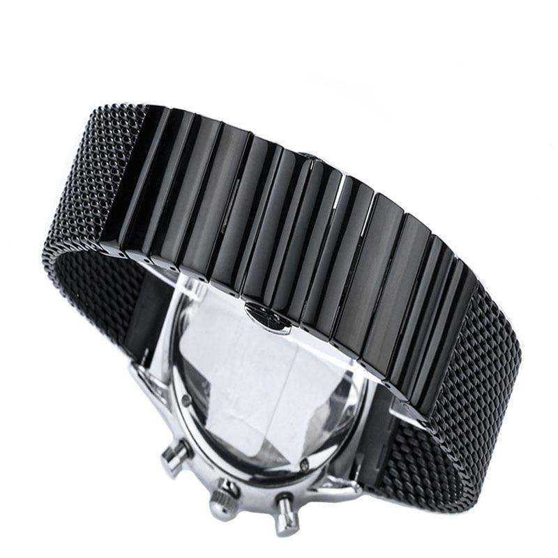 Combination Milanese Stainless Steel Watch Band