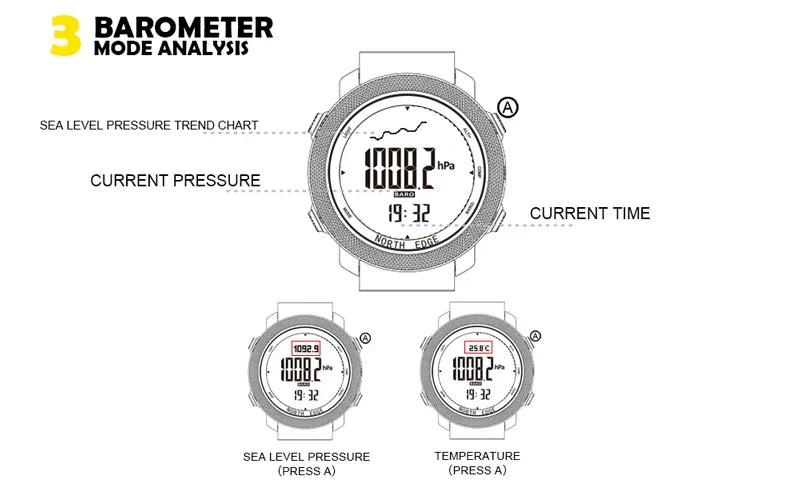 Outdoor Digital Watch - North Edge - Apache 3