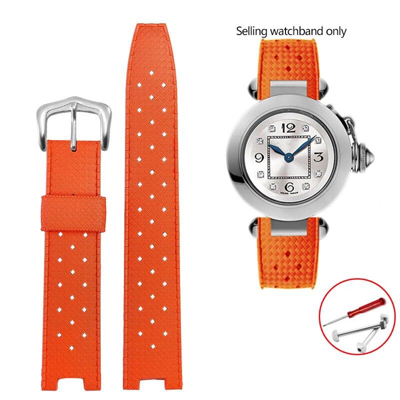 Rubber Silicone Notched Strap for Cartier Pasha