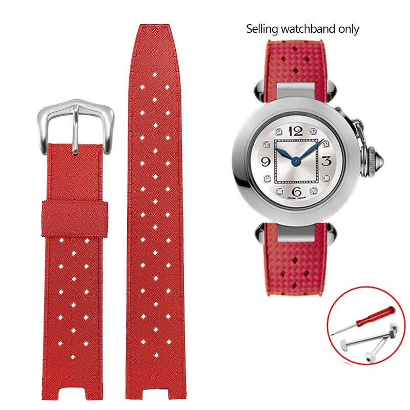 Rubber Silicone Notched Strap for Cartier Pasha