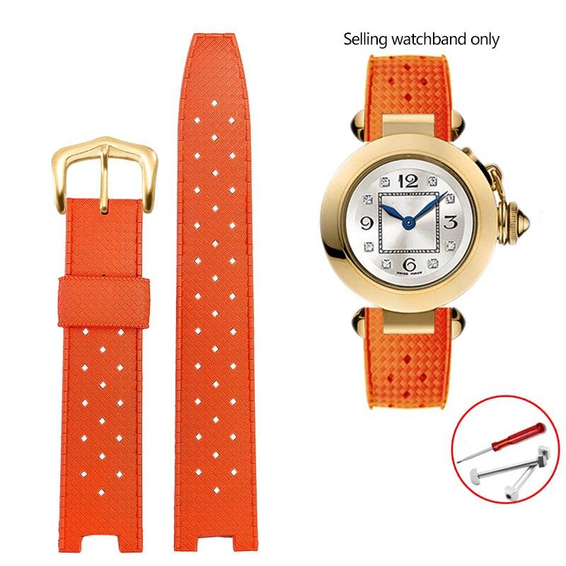 Rubber Silicone Notched Strap for Cartier Pasha