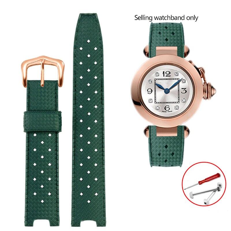 Rubber Silicone Notched Strap for Cartier Pasha