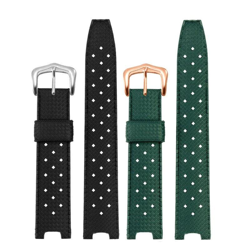 Rubber Silicone Notched Strap for Cartier Pasha