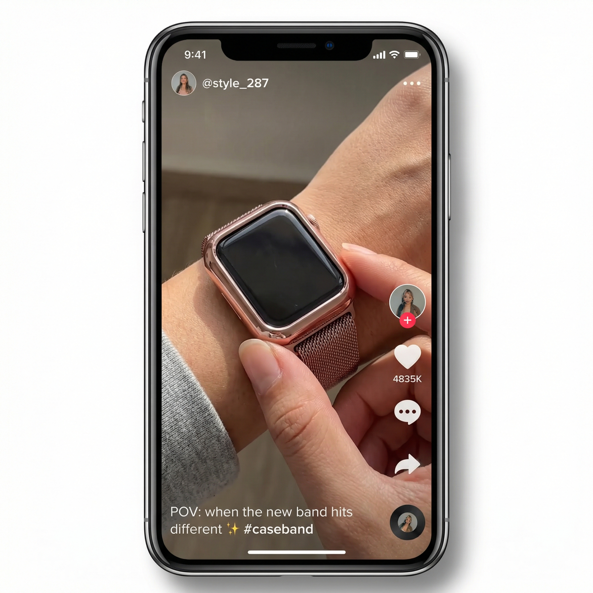 Case and Milanese Loop Strap for Apple Watch